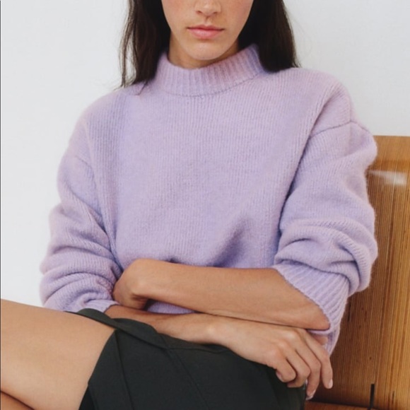 lilac alpaca wool blend soft knit sweater - Picture 6 of 6